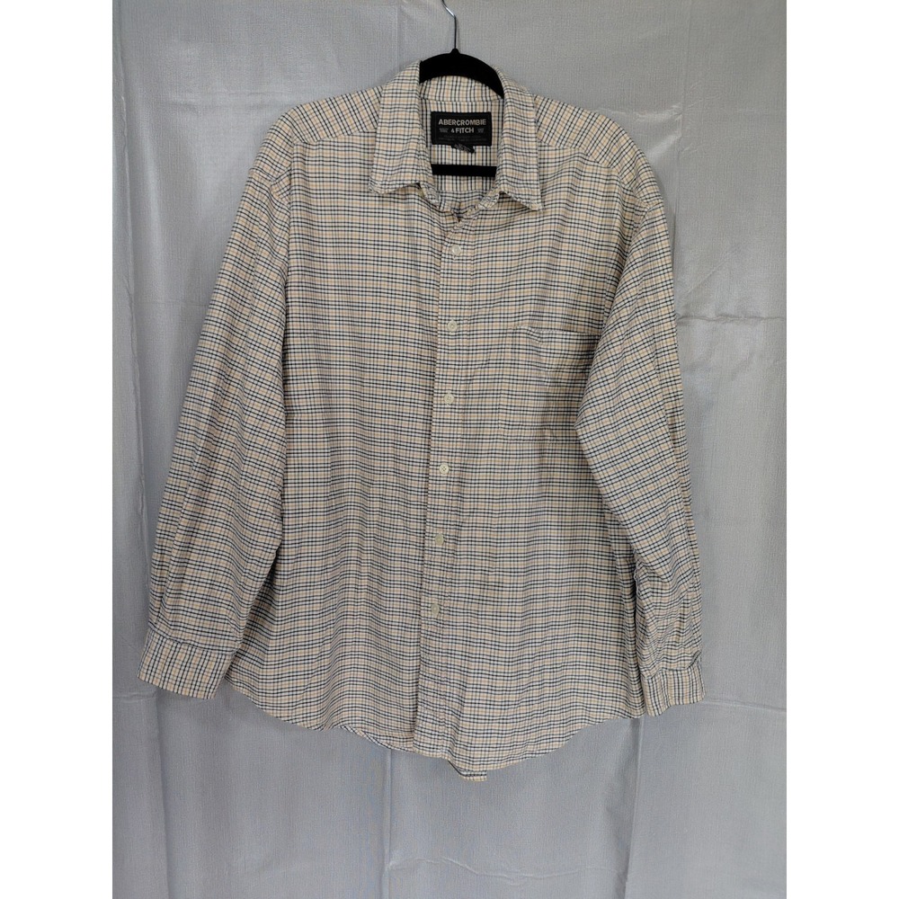 Abercrombie & Fitch Long Sleeve Button Down Shirt Men's XL Plaid *Flawed